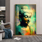 Buddha Harmony in Color Glass Finish Vertical Wall Art