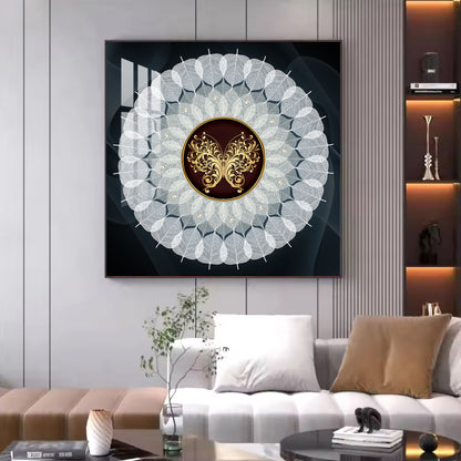 Celestial Flutter Glass Finish Square Wall Art