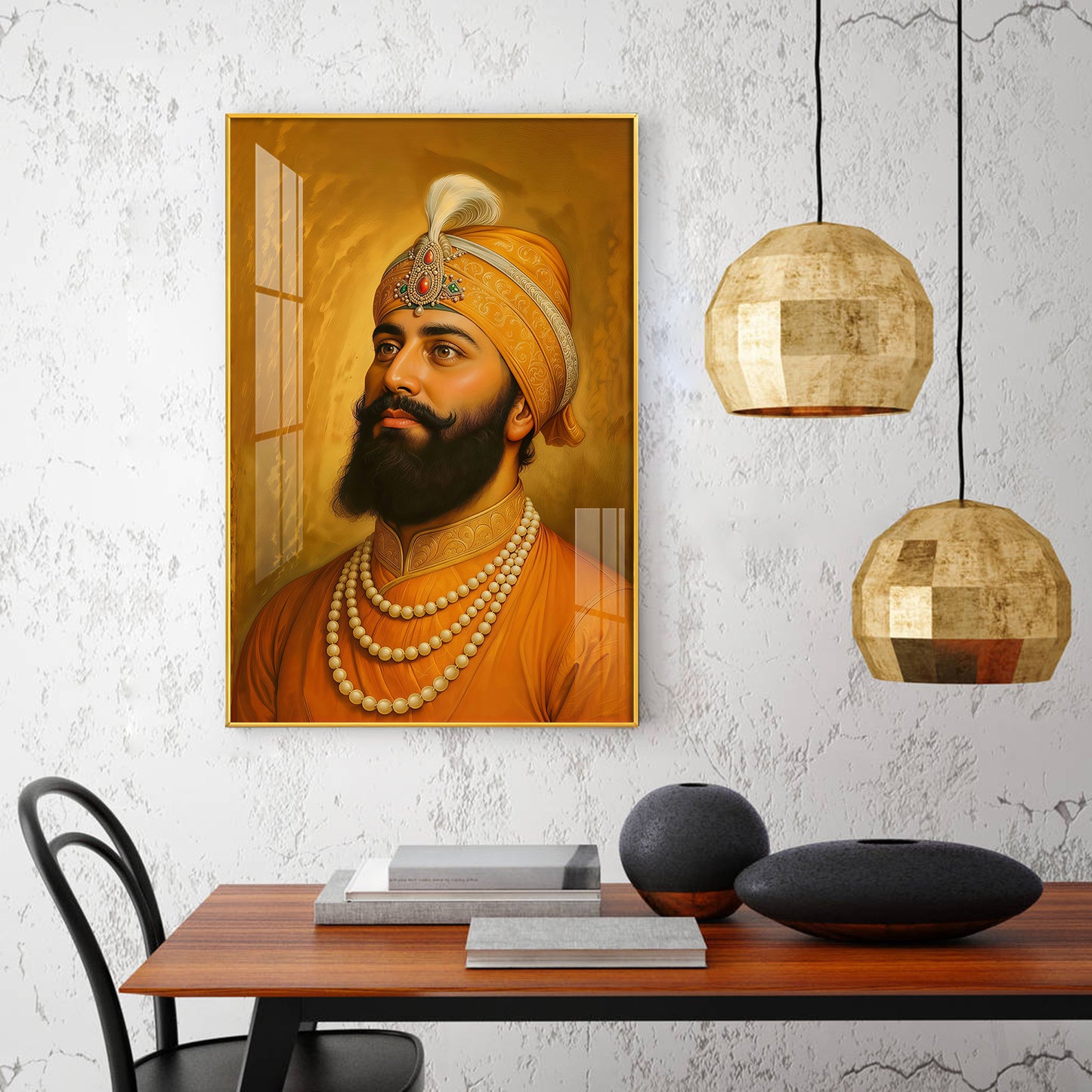 Dhan Dhan Kalgidhar Guru Gobind Singh Ji Glass Finish Vertical Wall Art