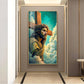 Jesus Christ Glass Finish Vertical Wall Art