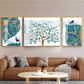 Deer & Tree Elegance Glass Finish Wall Art (Set Of 3)