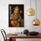 Lord kartikeya Swamy Glass Finish Vertical Wall Art