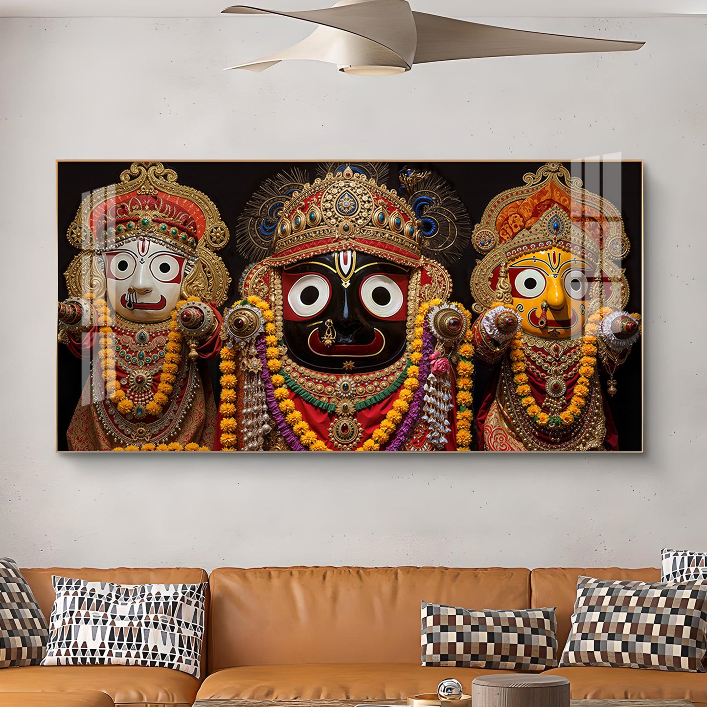 Jagannath Bhagwan Ji Glass Finish Horizontal Wall Art