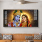 Sri Radhe Krishna Loving Charm Glass Finish Horizontal Wall Art