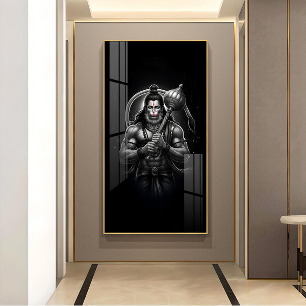 Lord Bajarang Bali Glass Finish Vertical Wall Art