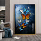 Symphony of Butterflies Glass Finish Vertical Wall Art