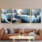Snowy Haven Glass Finish Wall Art (Set Of 3)
