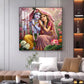 Shri Radha Krishna Glass Finish Square Wall Art