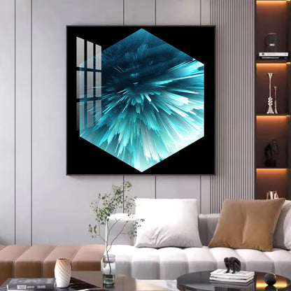 Oceanic Abstraction Glass Finish Square Wall Art