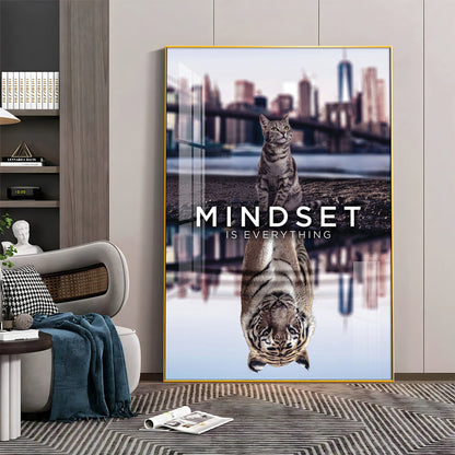 Elevate Your Mindset Glass Finish Vertical Wall Art