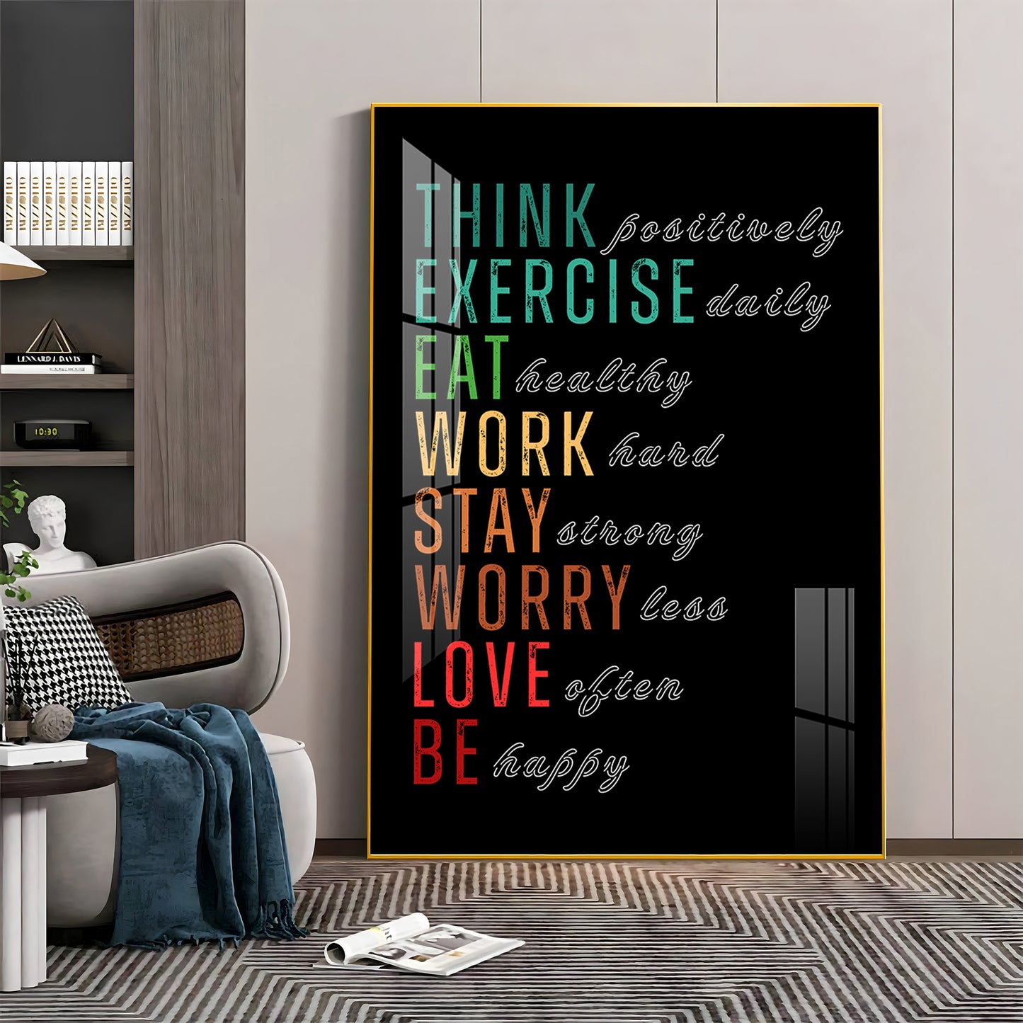 Work-Life Balance Glass Finish Vertical Wall Art