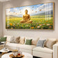 Buddha In Peaceful Nature Glass Finish Horizontal Wall Art