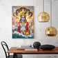 Sri Maha Vishnu Glass Finish Vertical Wall Art