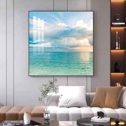 Celestial Ocean Glass Finish Square Wall Art