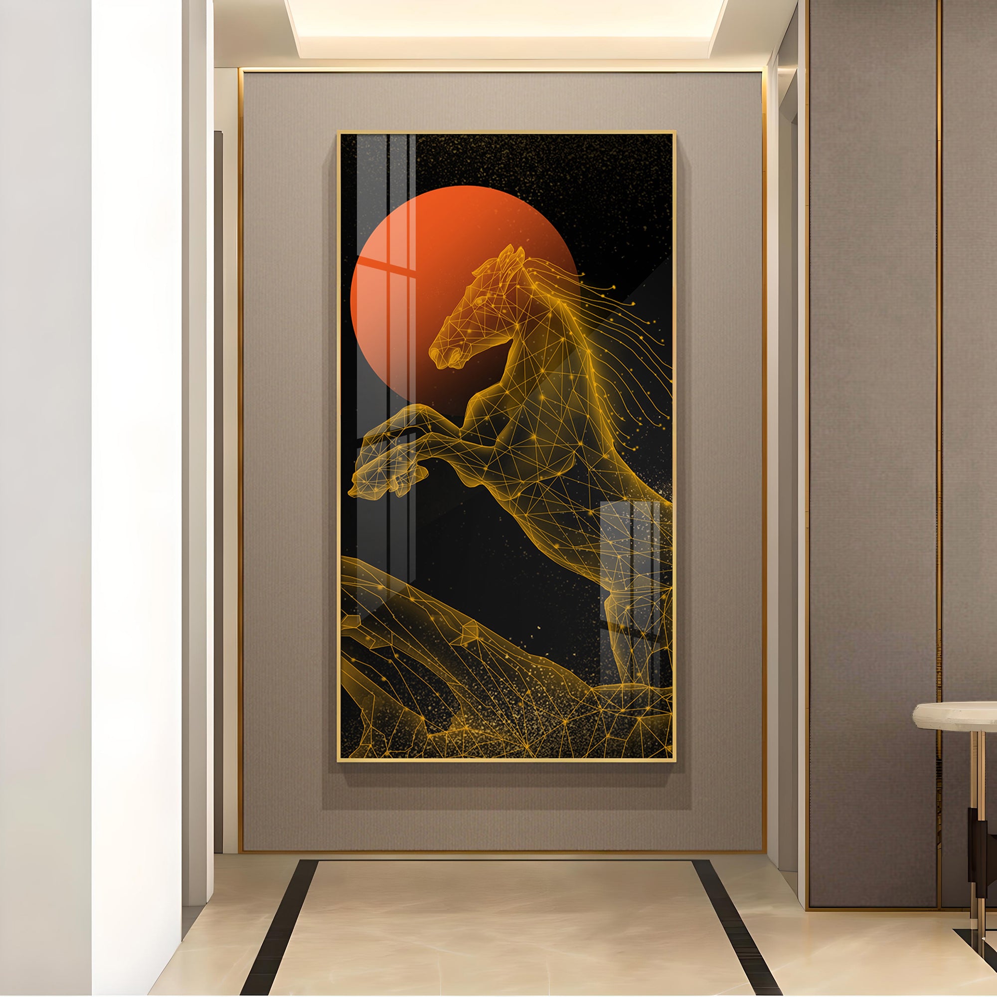 Equinox Elegance Glass Finish Vertical Wall Art