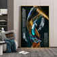 Feathered Whispers Glass Finish Vertical Wall Art