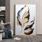Luxe Leaf Art Glass Finish Vertical Wall Art