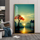 Golden Vista Glass Finish Vertical Wall Art