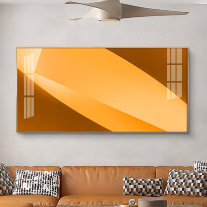 Orange Color Multi Shade Glass Finish Horizontal Wall Art