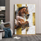 Radiant Horse Glass Finish Vertical Wall Art