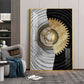Golden Elegance Glass Finish Vertical Wall Art