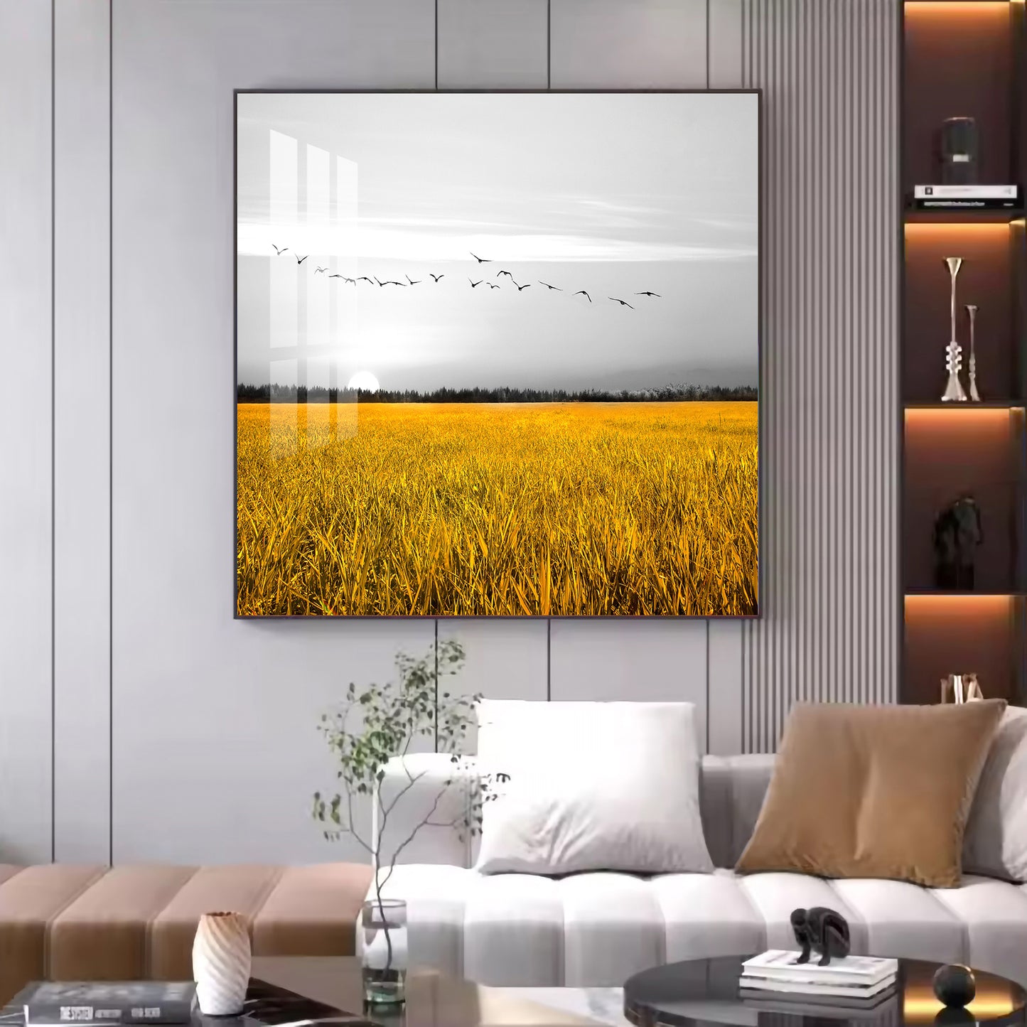 Fields of Freedom Glass Finish Square Wall Art