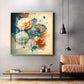 Floral Elegance for Interiors Glass Finish Square Wall Art