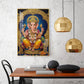 Divine Lord Ganesh Ji Glass Finish Vertical Wall Art
