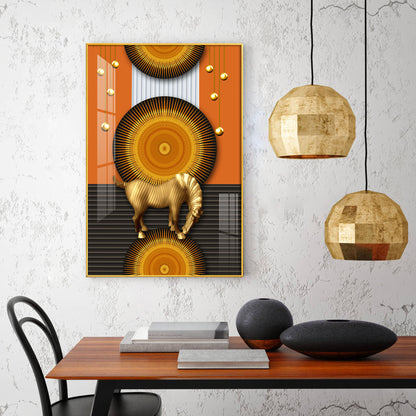 Equus In Stillness Glass Finish Vertical Wall Art