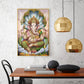 Hindu Lord Ganpati Bappa Glass Finish Vertical Wall Art