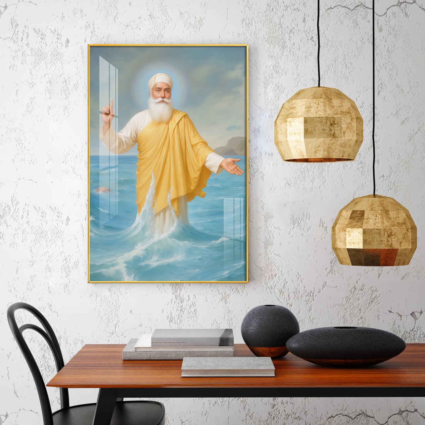 Hands of Harmony Glass Finish Vertical Wall Art