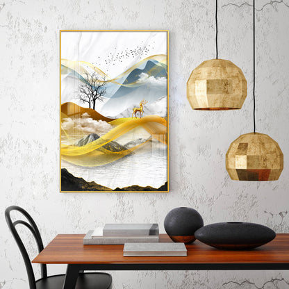 Forest Haven Glass Finish Vertical Wall Art