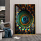 Peacock Prism Glass Finish Vertical Wall Art