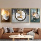 Abstraction of Deer Glass Finish Wall Art (Set Of 3)