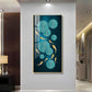 Azure Elegance Glass Finish Vertical Wall Art