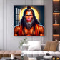 Lord Hanuman Glass Finish Square Wall Art