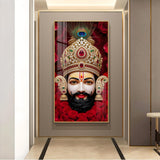 Shyam Baba Glass Finish Vertical Wall Art