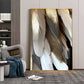 Golden Whisper Elegance Glass Finish Vertical Wall Art
