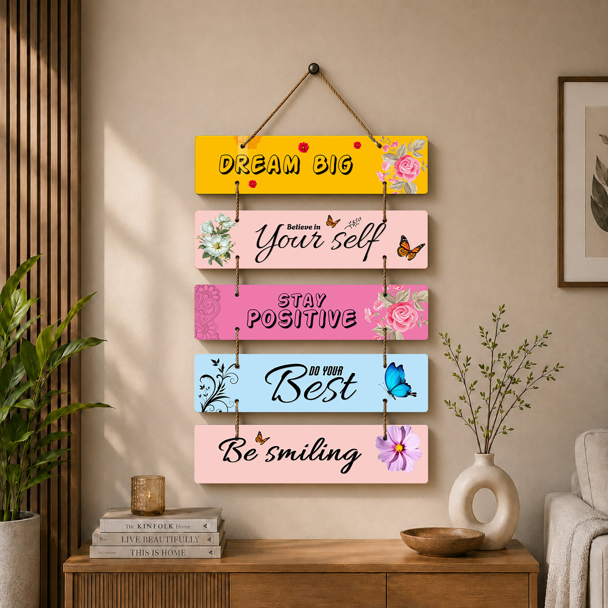 Positive Quote Wooden Wall Hanging