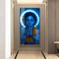 Praying Little krishna Glass Finish vertical Wall Art