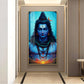 Lord Mahadev Glass Finish Vertical Wall Art