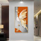 Whimsical Feather Glass Finish Vertical Wall Art