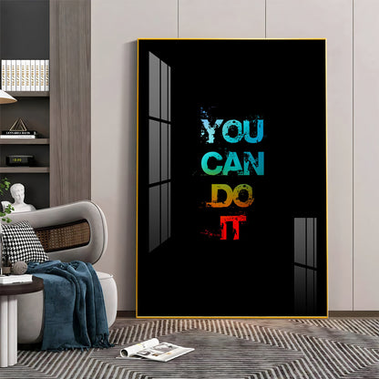 Self Motivation Glass Finish Vertical Wall Art