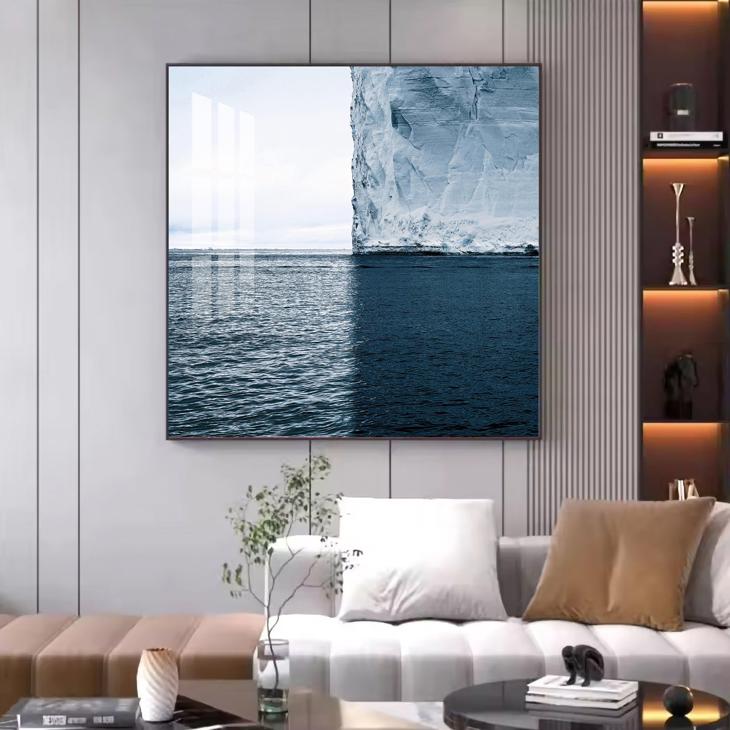 Glacial Dreamscape Glass Finish Square Wall Art