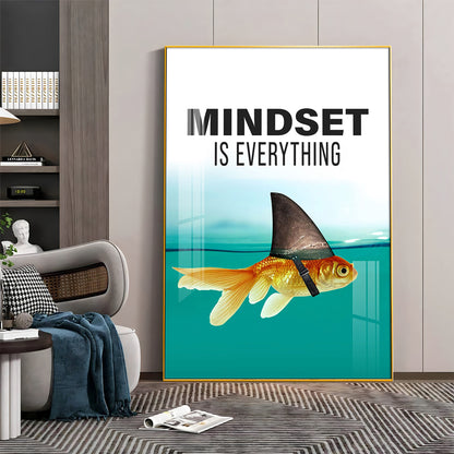 Mindset Is Everything Glass Finish Vertical Wall Art