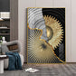 Golden Elegance Wall Decor Glass Finish Vertical Wall Art