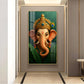 Vibrant Lord ganesha Artwork Glass Finish Vertical Wall Art