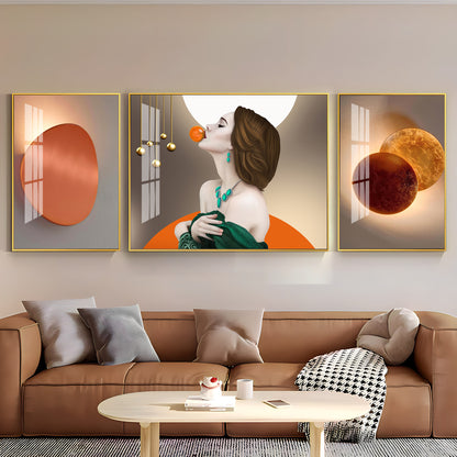 Urban Elegance Glass Finish Wall Art (Set Of 3)