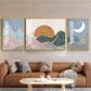 Deer In Mountain Glass Finish Wall Art (Set Of 3)