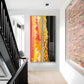 Fiery Essence Glass Finish Vertical Wall Art